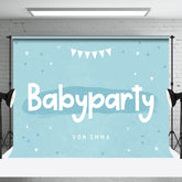 Personalisiert Einfach Blau Herzen Baby Party Hintergrund